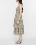 SIXDO Polka Dot Spaghetti Strap Maxi Chiffon Dress